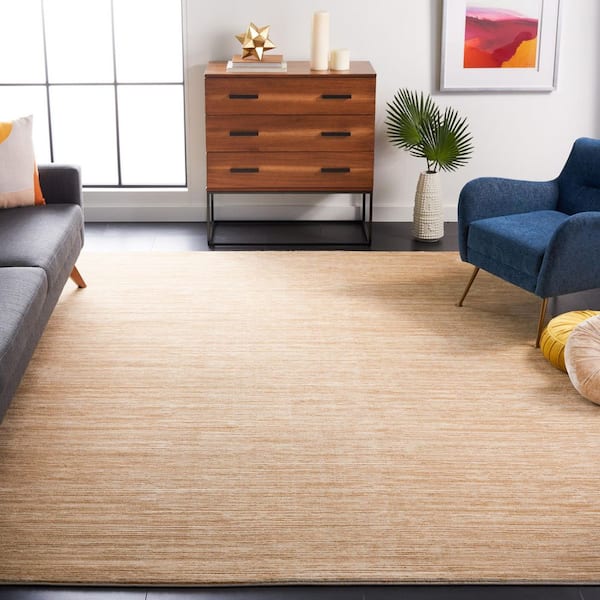 Vision Beige 9 ft. x 12 ft. Solid Marle Area Rug