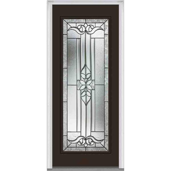 MMI Door 32 in. x 80 in. Cadence Left-Hand Inswing Full Lite Decorative Painted Steel Prehung Front Door