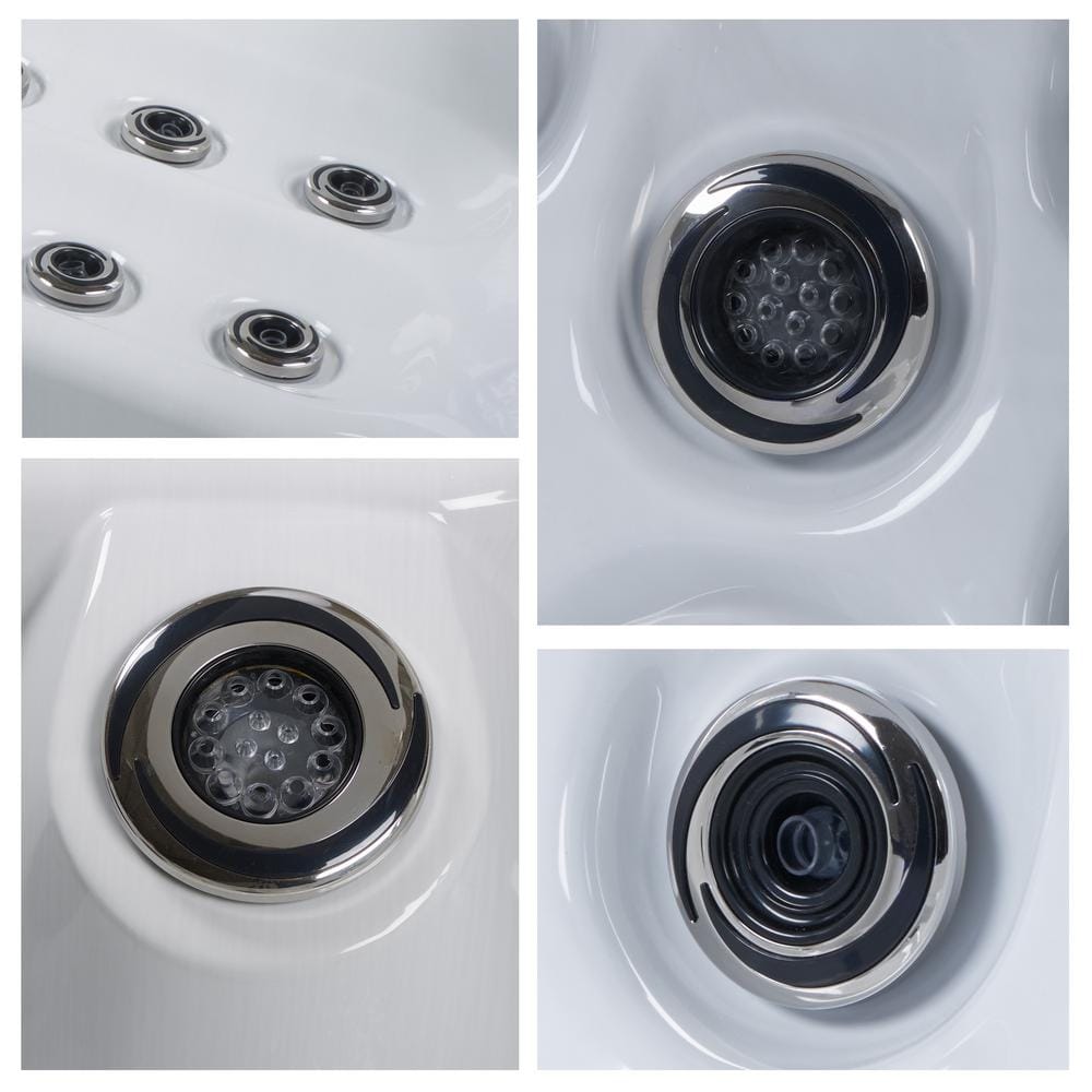 Narada Harmony 7-Person Square Gray and Silver Hot Tub