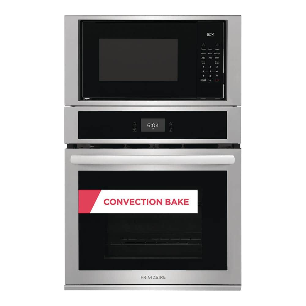 Frigidaire 27 in. Electric Built-In Wall Oven and Microwave Combination in Stainless Steel, Silver