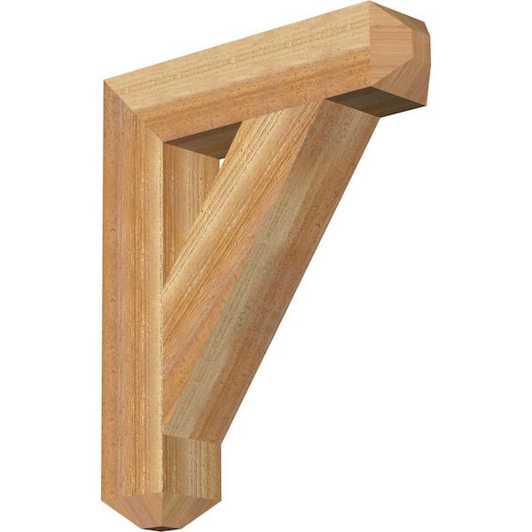 Ekena Millwork 4 in. x 22 in. x 18 in. Western Red Cedar Traditional Craftsman Rough Sawn Bracket
