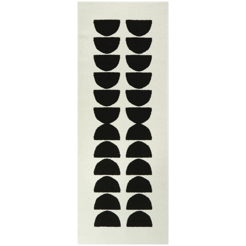 Gavin Black 3 ft. x 7 ft. Modern Geometric Runner Rug price history on PriceWatchPro