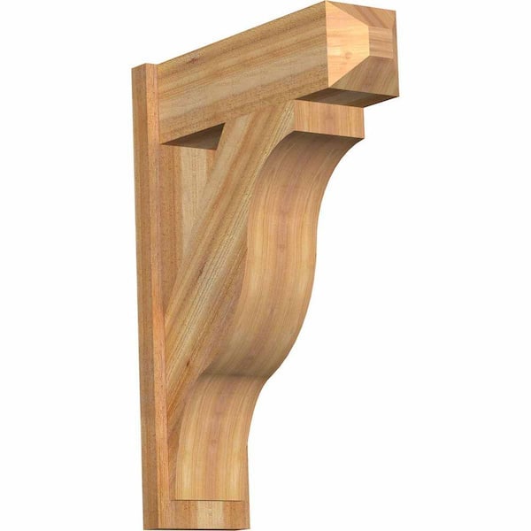 Ekena Millwork 8 in. x 34 in. x 26 in. Western Red Cedar Fuston Craftsman Rough Sawn Outlooker