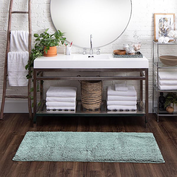 Classic Cotton ll Glacier 24 in. x 60 in. Cotton Bath Mat