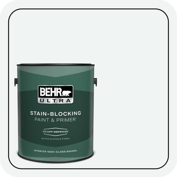 BEHR ULTRA 1 gal. #BL-W09 Bakery Box Extra Durable Semi-Gloss Enamel Interior Paint & Primer
