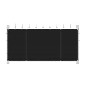 Unifirm Edge Reinforced Grommets-Free Privacy Fence Screen 90% Blockage Gazebo Backyard Shade Cover 4 ft. x 25 ft. Black