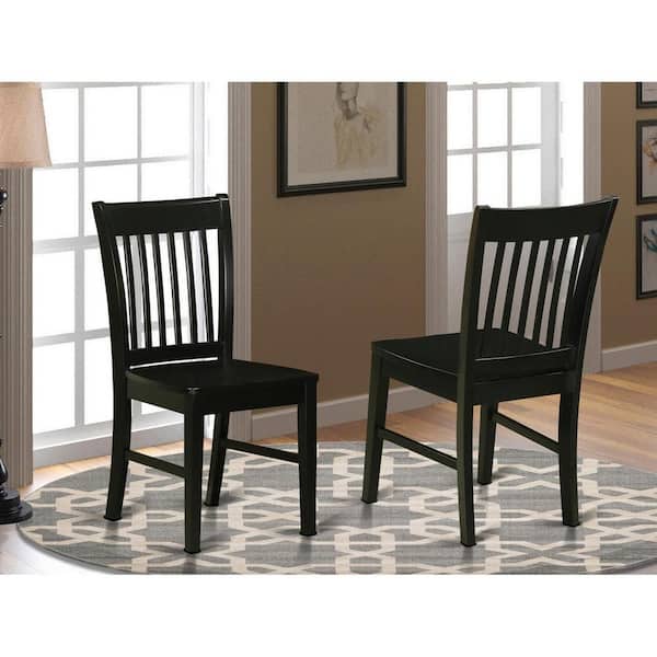 HOME IMPORTS EMPORIUM Black Wooden Seat Slat Back Dining Chair (Set of 2)