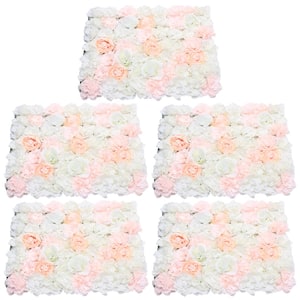 5- Piece 15.74 in. H x 23.62 in. W Artificial Mixed Flower Wall Panel Backdrop Wall
