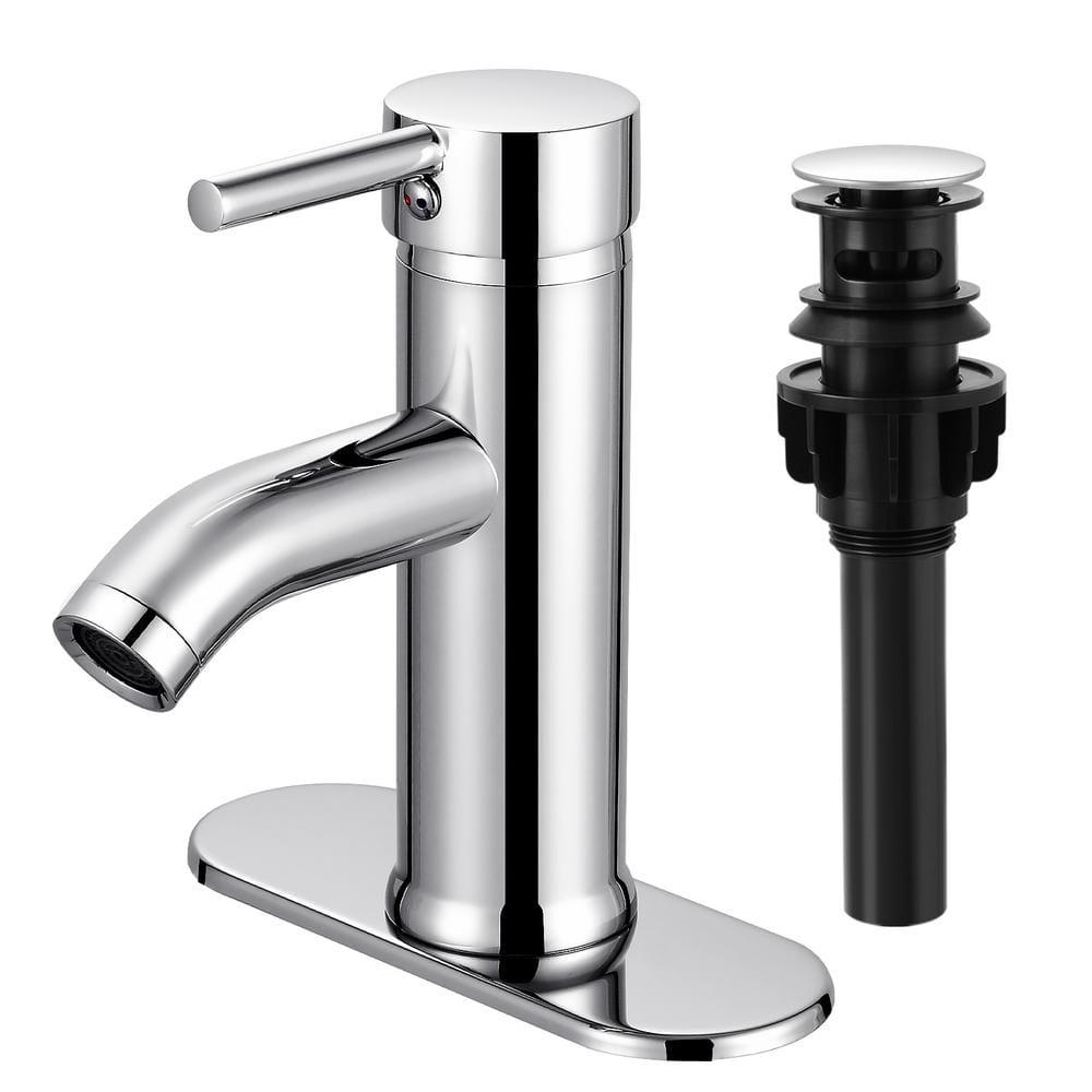 Single Handle Bathroom Faucet for 1 or 3 Holes with Pop-up Drain, Bathroom 