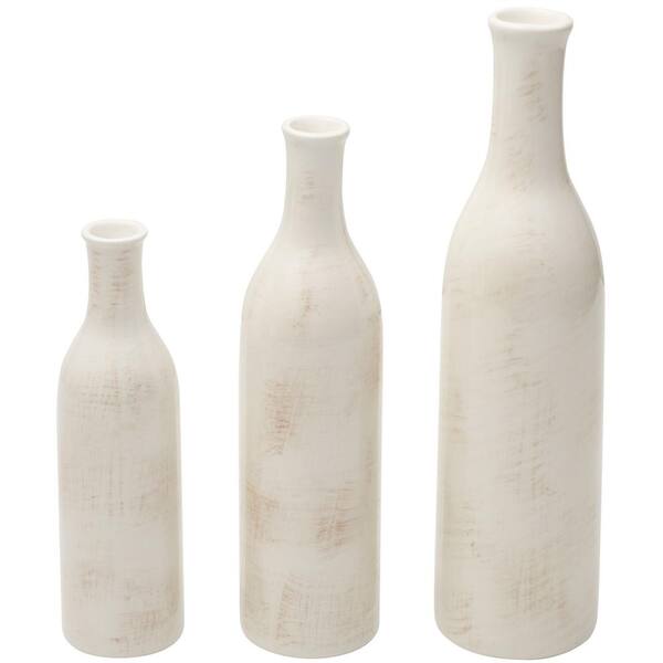 SCOTT LIVING Ceramic Shoulder Vases, Set Of 3, Gray and White 5292432 ...