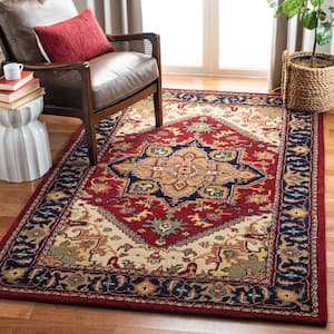 Classic Assorted/Red 4 ft. x 6 ft. Border Area Rug