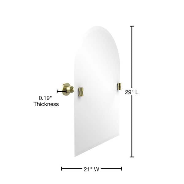 Allied Brass Washington Square Collection 21 in. x 29 in. Frameless Arched  Top Single Tilt Mirror with Beveled Edge in Satin Brass WS-94-SBR The  Home Depot