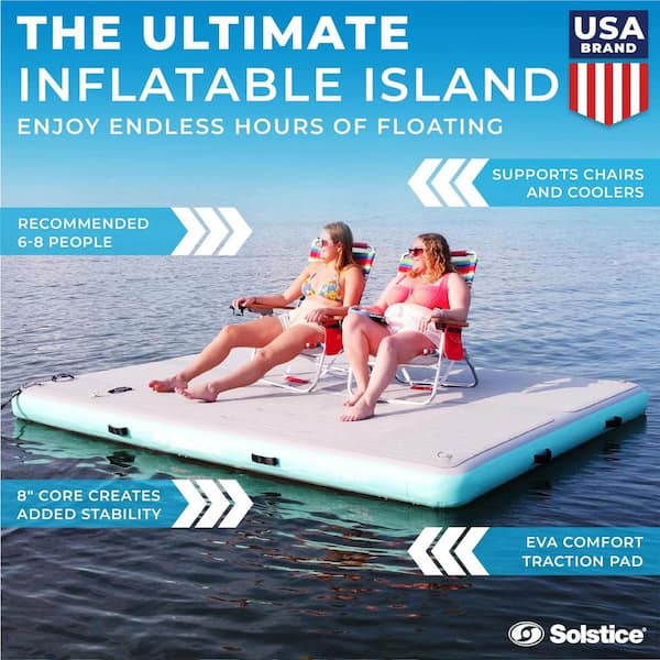 Original Inflatable LUXE Dock Platform 10' x 8' Floating Raft Water Mat