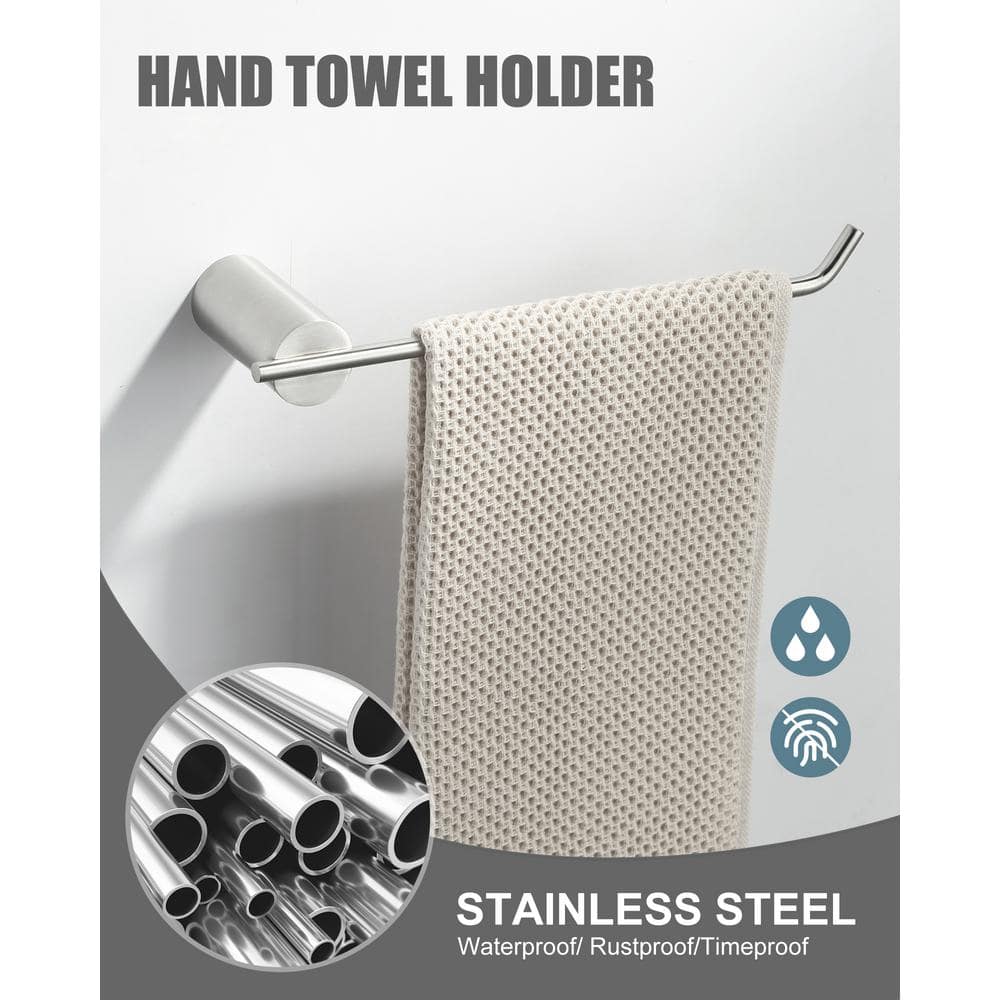 Brushed Nickel 5-Piece Stainless Steel Bathroom Hardware Set