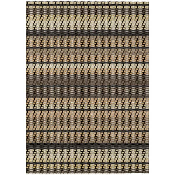 Chantille Machine Washable Indoor/Outdoor Abstract ACN2427 Gold 8 ft. x 10 ft. Area Rug