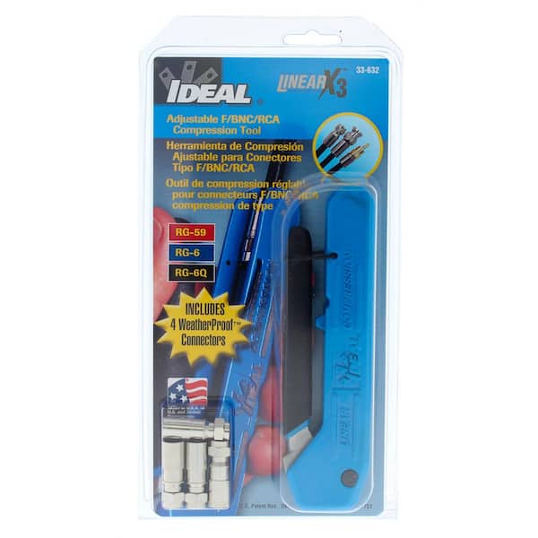 iDEAL Linear X3 Adjustable Compression Tool F/BNC/RCA 33-632 - The Home  Depot