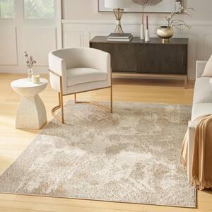 Ambiance Ivory Silver 5 ft. x 7 ft. Abstract Contemporary Area Rug