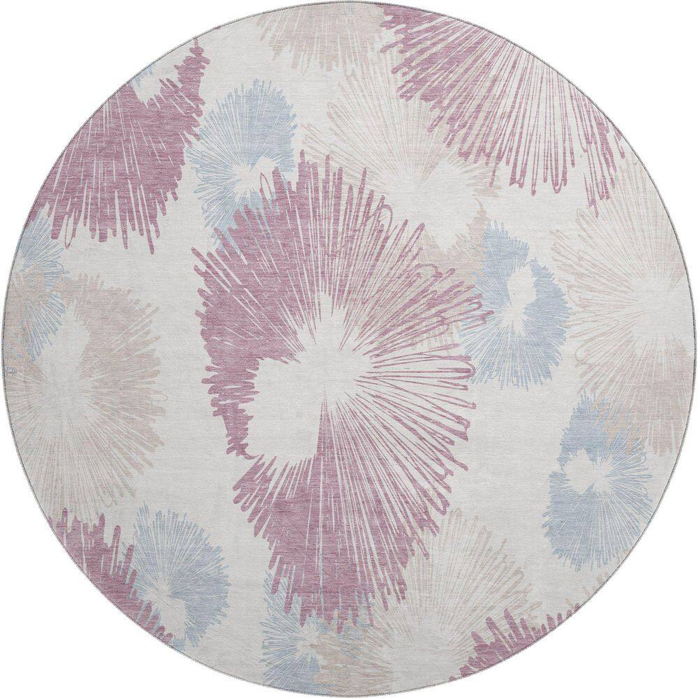 Mayfield Premium Machine Washable Abstract AMF2132 Blush 8 ft. x 8 ft. Round Rug price history on PriceWatchPro
