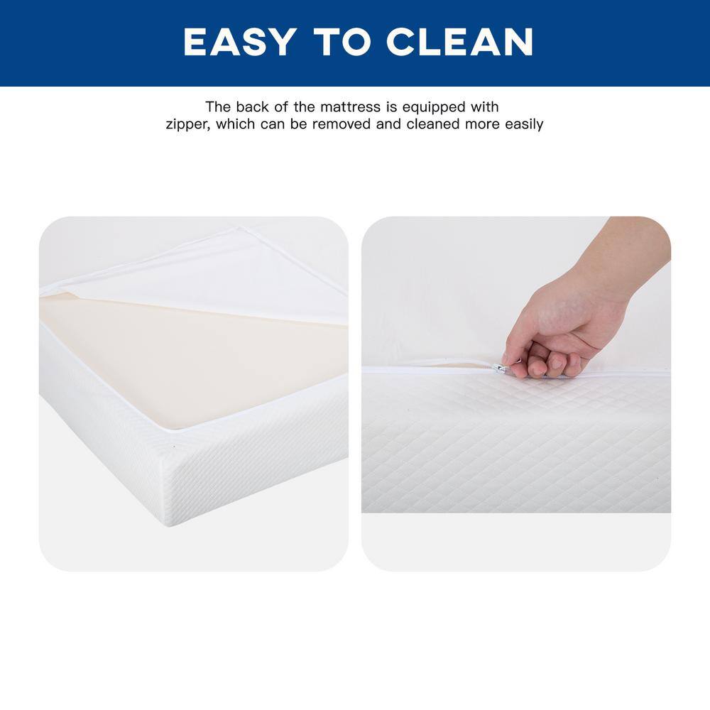 Twin 6-Inch White Gel Memory Foam Eurotop Mattress