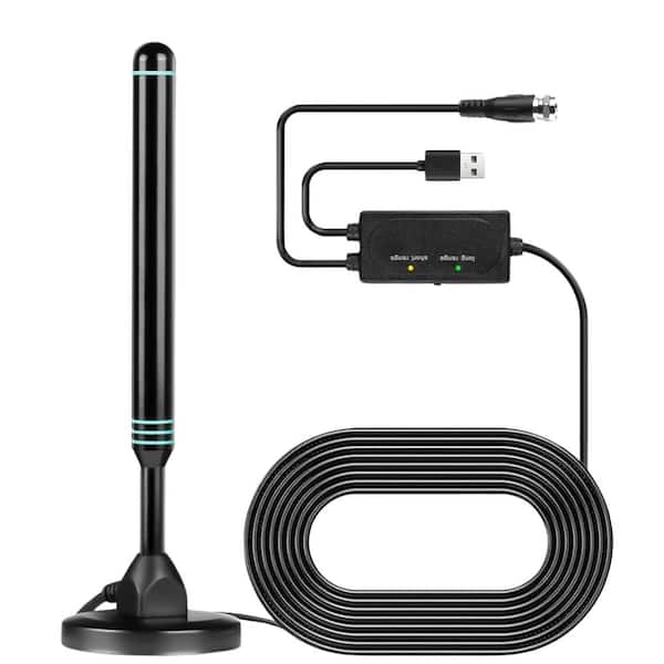 250 Mile Reception Amplified UHF, VHF, 4K 1080p HD Digital Indoor/Outdoor TV Antenna with Signal Booster, Magnetic Base