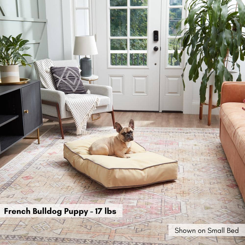 Small Cream Microfiber Pillow Style Dog Bed