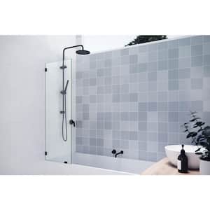 58.25 in. x 21 in. Frameless Shower Bath Fixed Panel