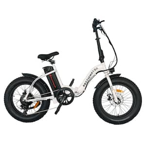 20 in. Electric Bicycle with 500 -Watt Motor, 36-Volt 13Ah Lithium Battery, White and Black