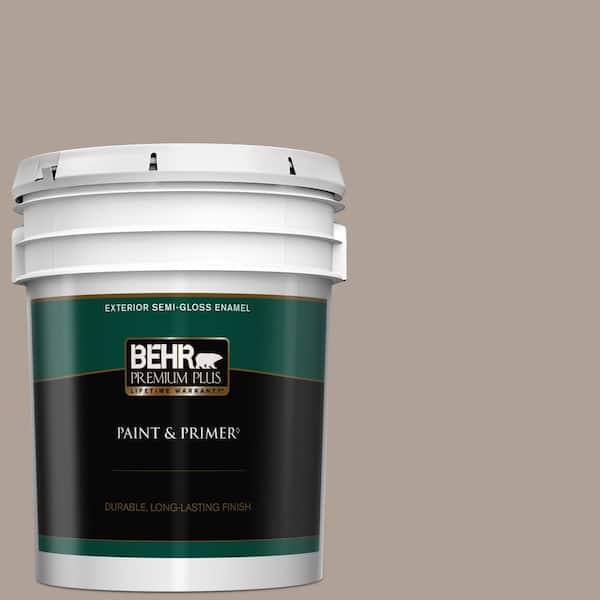BEHR PREMIUM PLUS 5 gal. N1804 Moleskin SemiGloss Enamel Exterior Paint & Primer 540005 The