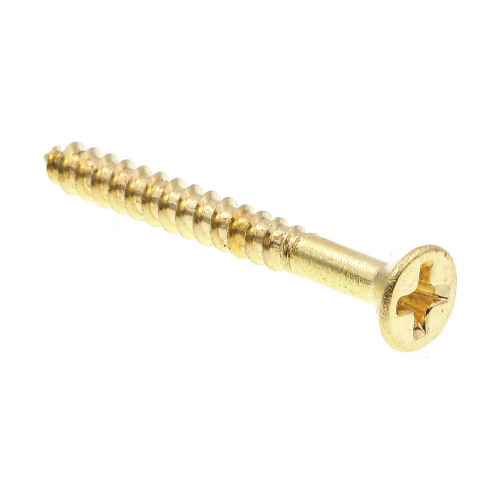 "#6 x 1-1/4 in. Solid Brass Phillips Drive Flat Head Wood Screws (25-Pack)" price history on PriceWatchPro