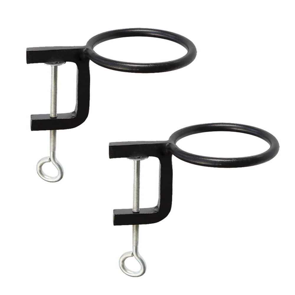 Set of 2 Clamp-On Flower Pot Holder Ring Brackets, 4 Inch Diameter, Black Powder Coat Finish price history on PriceWatchPro