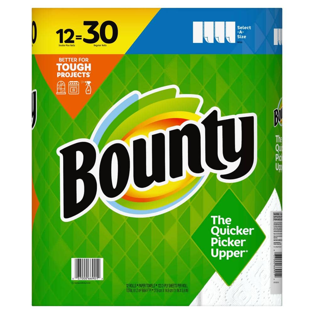 4 Big Roll Bounty Advanced White Paper Towel Double Roll 110 sheets per Roll 