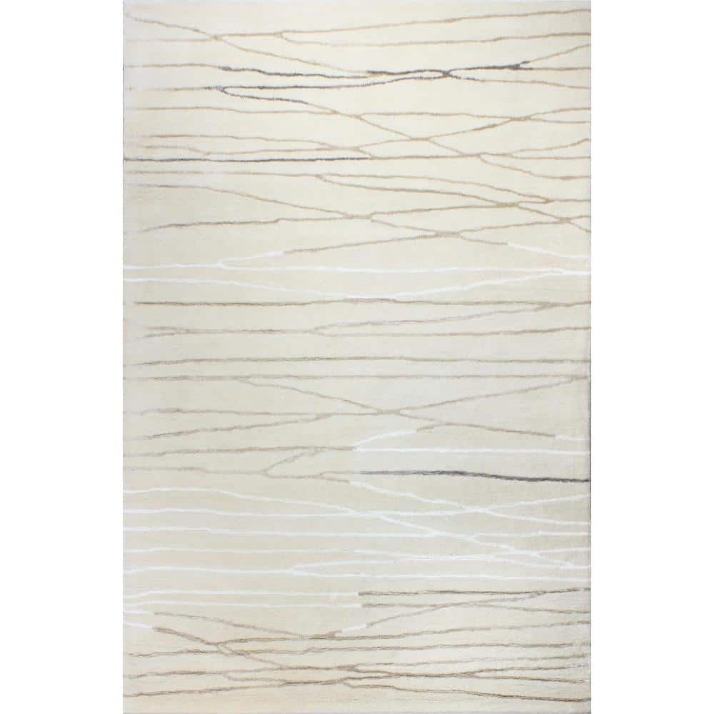 Greenwich Ivory 3 ft. x 8 ft. (2 ft. 6 in. x 8 ft.) Abstract Contemporary R