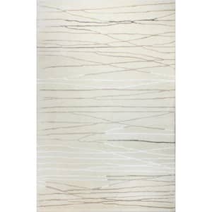 Greenwich Ivory 3 ft. x 8 ft. (2'6" x 8') Abstract Contemporary Runner