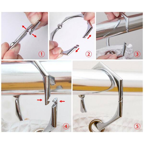 Shower Rings, Shower Curtain Rings for Bathroom, Rustproof Zinc Shower  Curtain Hooks Rings in Chrome (Set of 12)