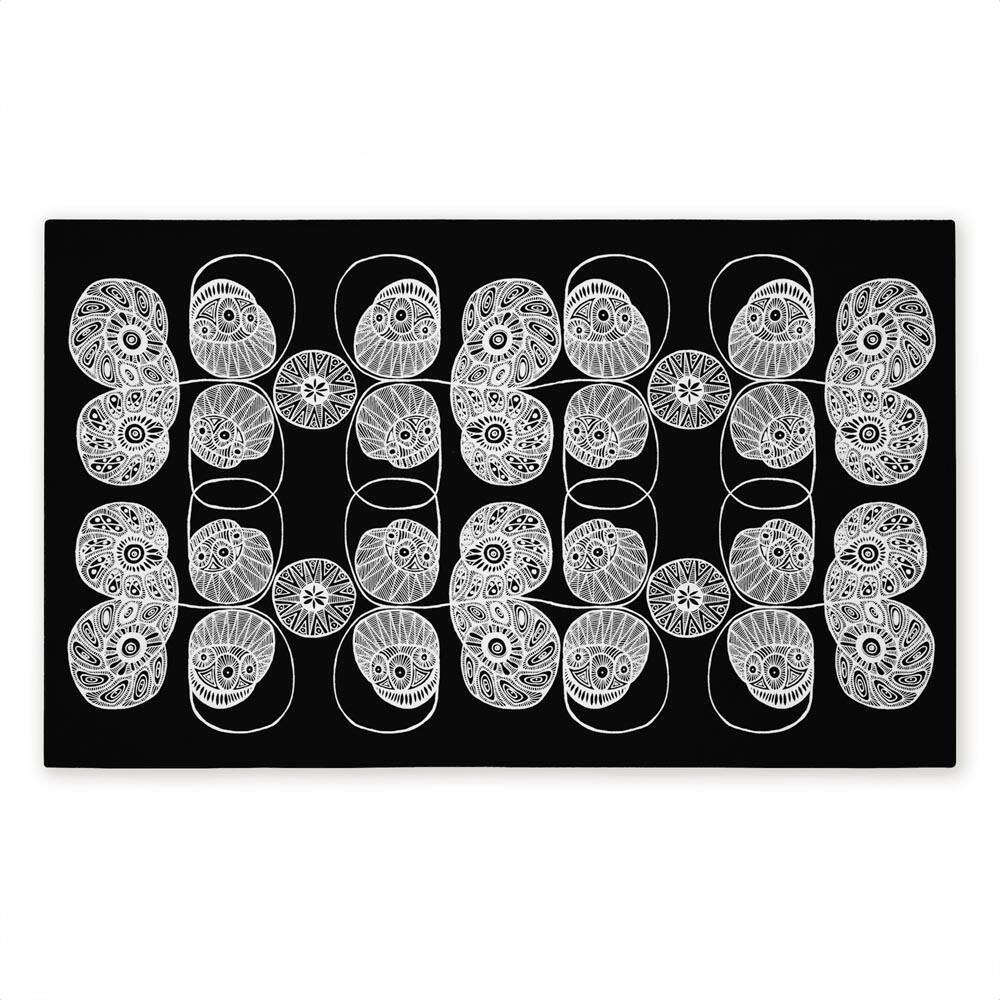 Patterned Elemental Shapes Black 18 in. x 30 in. Polyester Non-Slip Outdoor Door Mat price history on PriceWatchPro