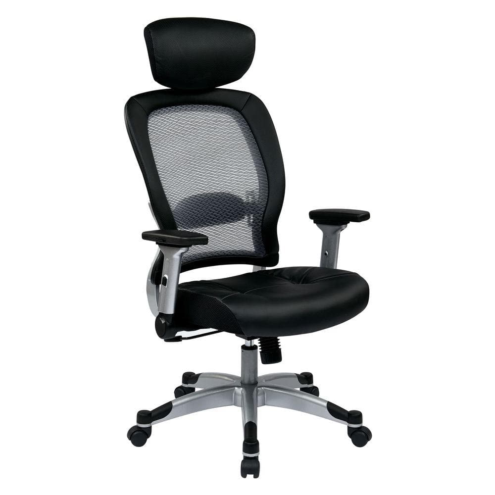 Black Mesh and Leather High Back Executive Swivel Chair