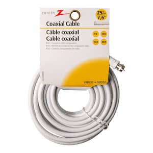 25 ft. RG6 Coaxial Cable, White
