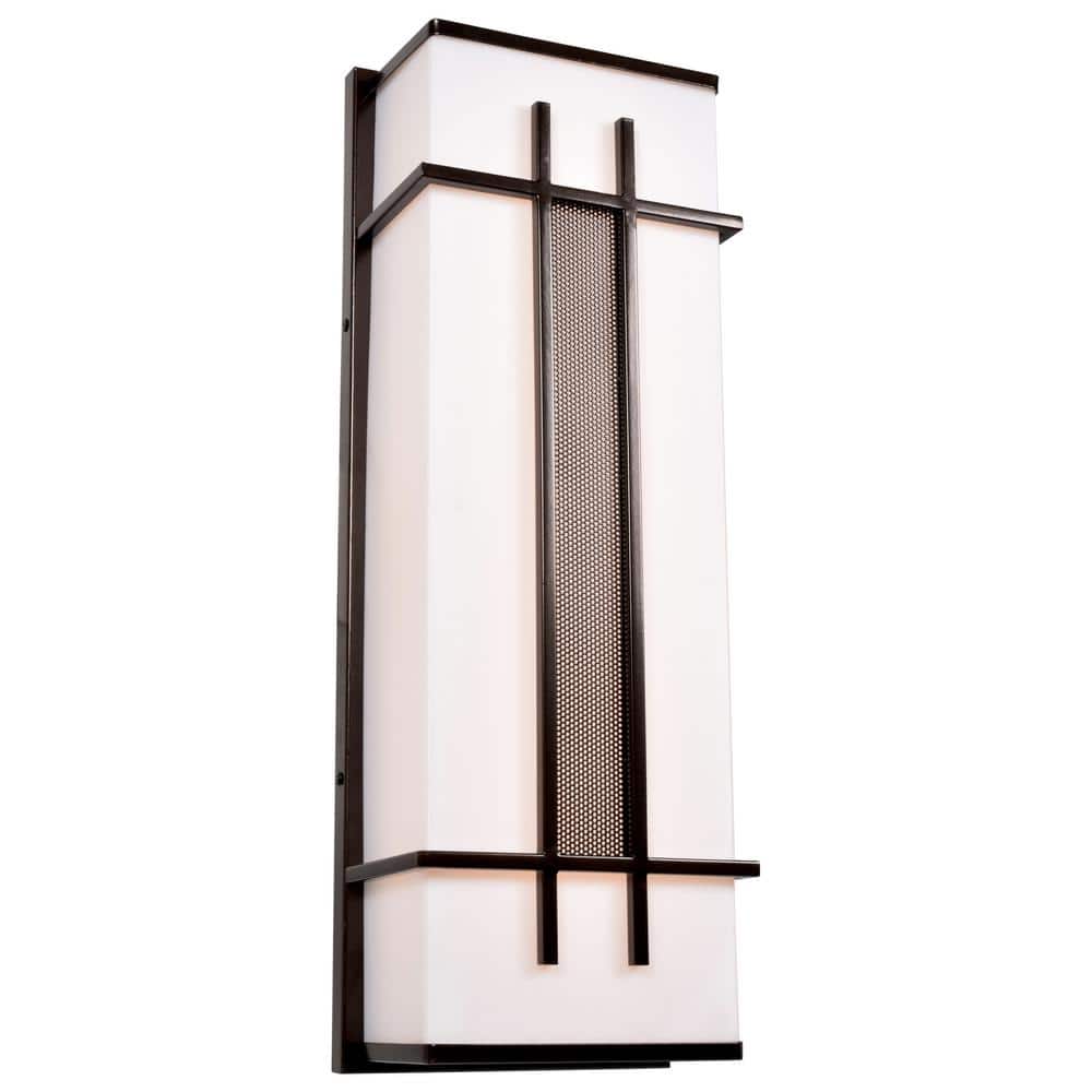 Tuxedo 1-Light Bronze LED Outdoor Wall Lantern Sconce