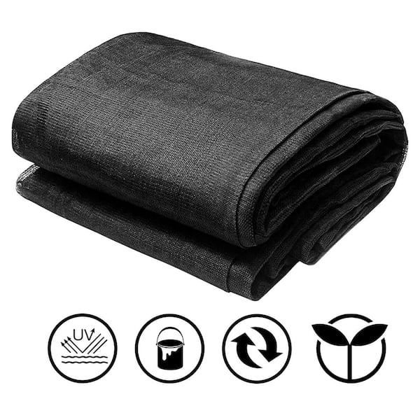 10 ft. x 20 ft. 50% Shade Fabric Sun-Block Shade Cloth Net Mesh Shade for Garden Patio Plants Black