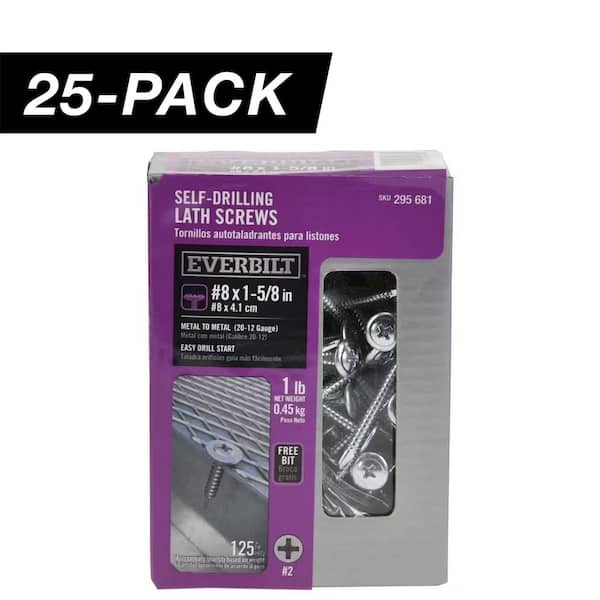 25-Pack #8 x 1-5/8 in. Phillips Drive Truss Head Lath Self-Drilling Screw (25 lb / 3,125-Piece)