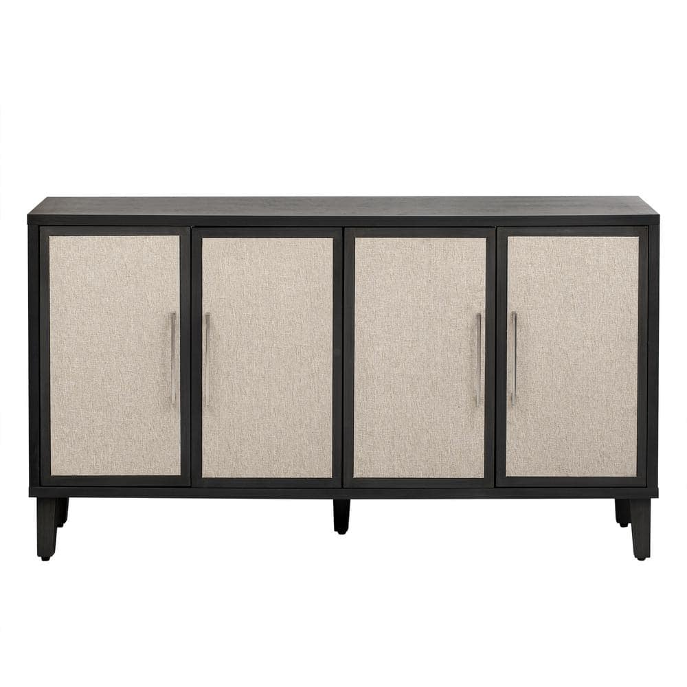 59.80 in. W x 15.70 in. D x 33.80 in. H Beige Light Luxury Style Cabinet wi