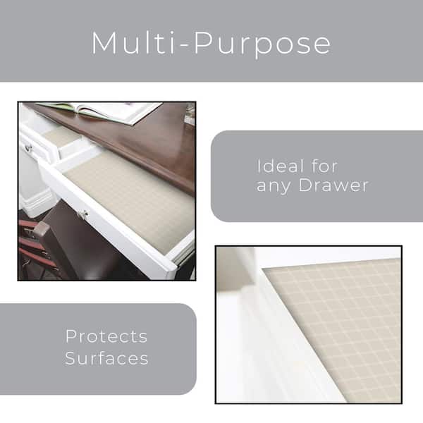 Smart Design Bonded Beige Grid 18 in. D x 60 in L Checkered Non-Slip, Drawer  and Shelf Liners (1-Pack) 8744206 - The Home Depot