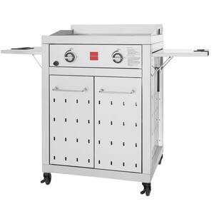 Premium 2-Burner Propane Gas Griddle in 304 Stainless Steel
