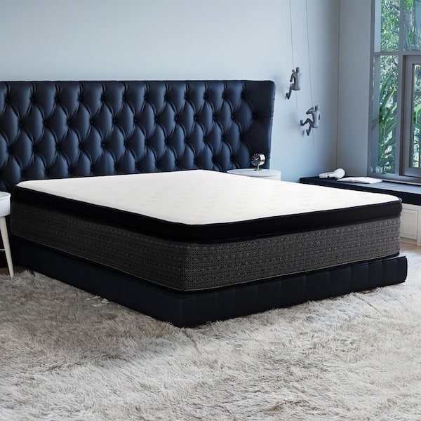Polar Hybrid King Medium Mattress Gel Memory Foam and Pocket Coil 14 in. Bed-in-a-Box Mattress