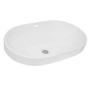 Volara 24 in. Rounded Corner Bathroom Sink in White Porcelain