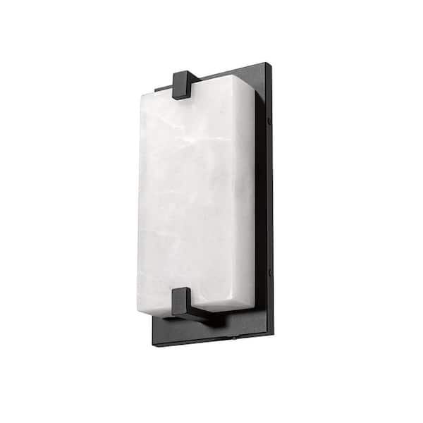 panish Marble 12.6 in. 1 Light Gold LED Vanity Light with Dimmable Feature