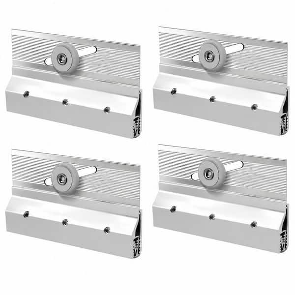 4-Piece Frameless Shower Door Roller Assemblies with 3/4" Plastic Wheels and Aluminum Bracket in Chrome, for Shower Door