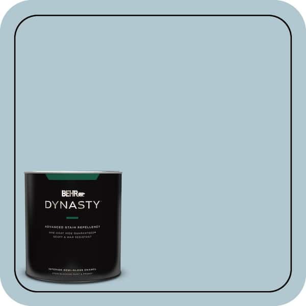 BEHR DYNASTY 1 qt. #T15-8 Elusive Blue Semi-Gloss Enamel Interior Stain-Blocking Paint & Primer