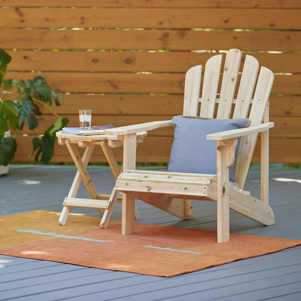 Natural Cedar Wood Adirondack Chair with Wide Arms