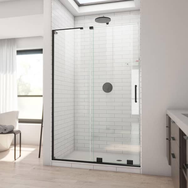 DreamLine DreamLine Mirage-X 44 - 48 in. W x 71 in. H Frameless Sliding Shower Door in Matte Black